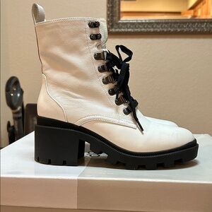 BP White combat Leather Boots